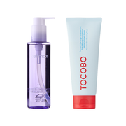 Pack double nettoyage coréen peaux grasses avec huile Celimax et nettoyant argile Tocobo