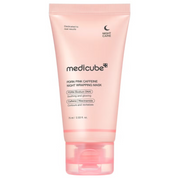 Le pot iconique du PDRN Pink Caffeine Night Wrapping Mask Medicube posé sur un fond minimaliste.